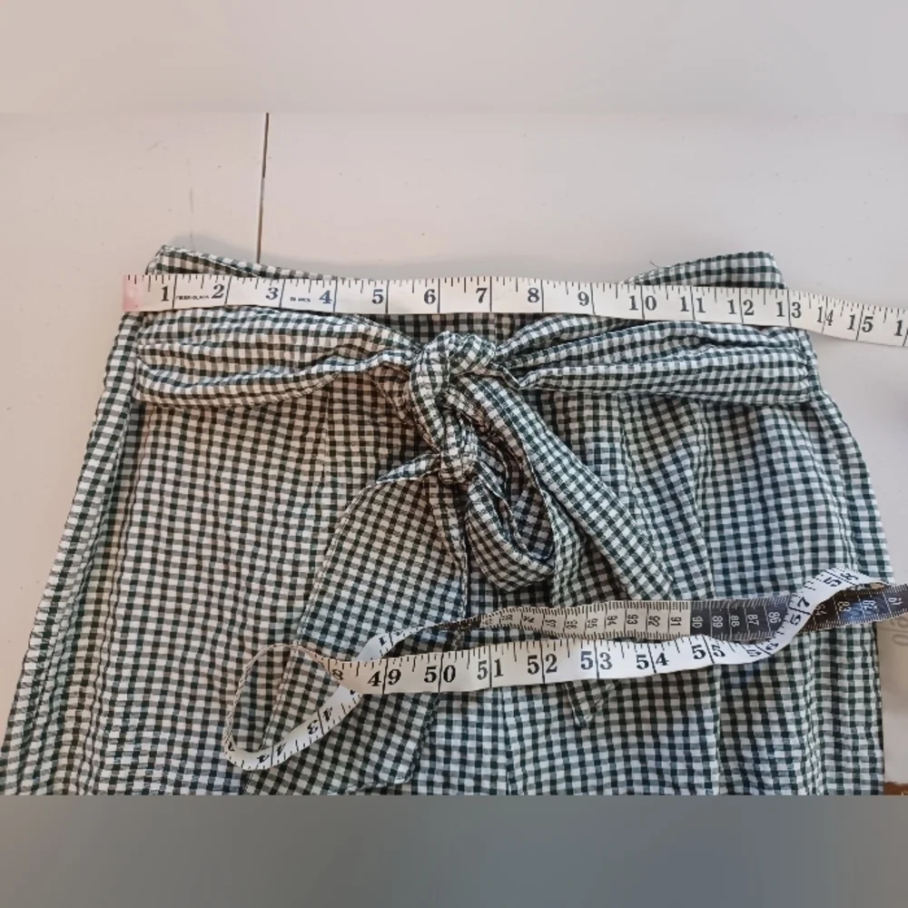 Free People West Side Tie Gingham Cropped Pants Sz 2